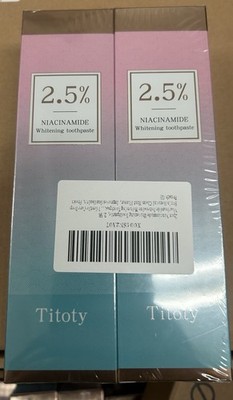 Bright White Niacinamide Toothpaste Teeth Whitening 2 Pack 100g Ea NIB EXP 2/28
