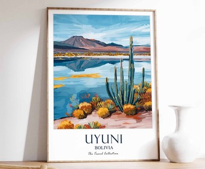 2_Uyuni Print, Uyuni Travel Poster, Bolivia Travel Print, Tropical Decor, Botani