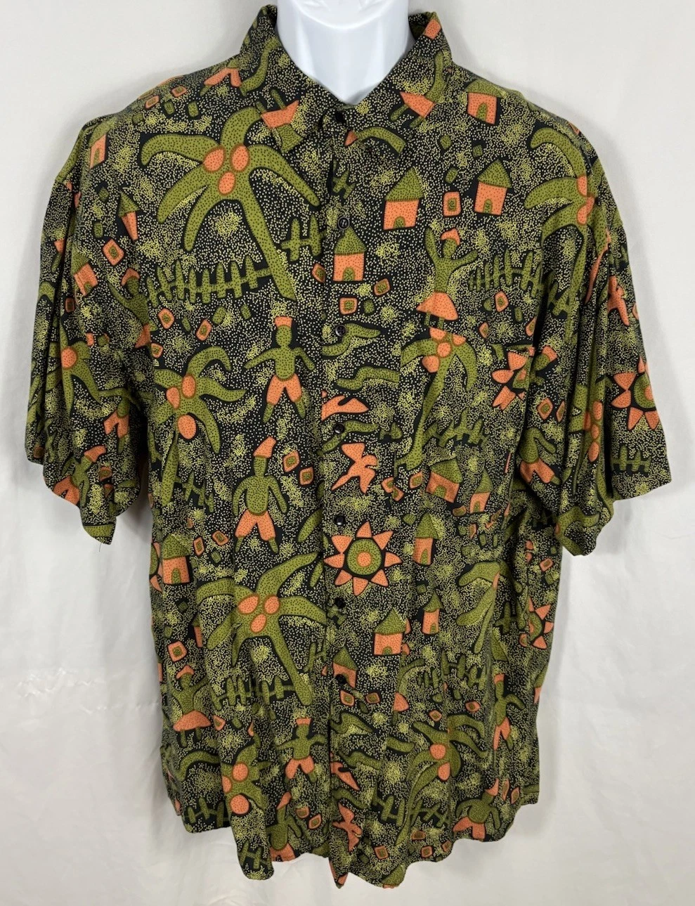 Vintage 90s Marc Daniel’s Floral Hawaiian AOP Shirt Men’s Size XL 100% Rayon