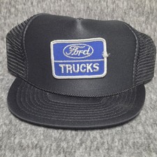 Vintage Ford Trucks Hat Black Mesh Trucker Snapback Patch Logo Embroidered