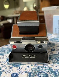 Polaroid SX 70 Land Camera Folding Instant Camera Brown/Silver/Black