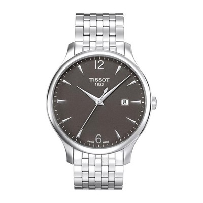 Tissot Tradition T063.610.11.067.00 graues Zifferblatt Quarz Herrenuhr neu