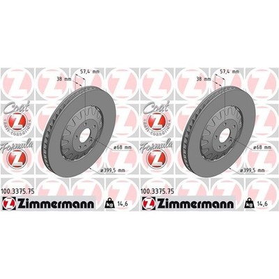 2x ZIMMERMANN BREMSSCHEIBEN 400mm BELÜFTET BREMSSCHEIBE ZWEITEILIG VORNE
