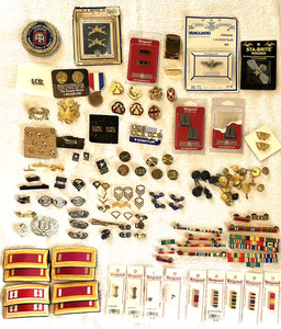 Large Mixed Lot Of Military Pins Bars & Buttons Over 100 Pieces