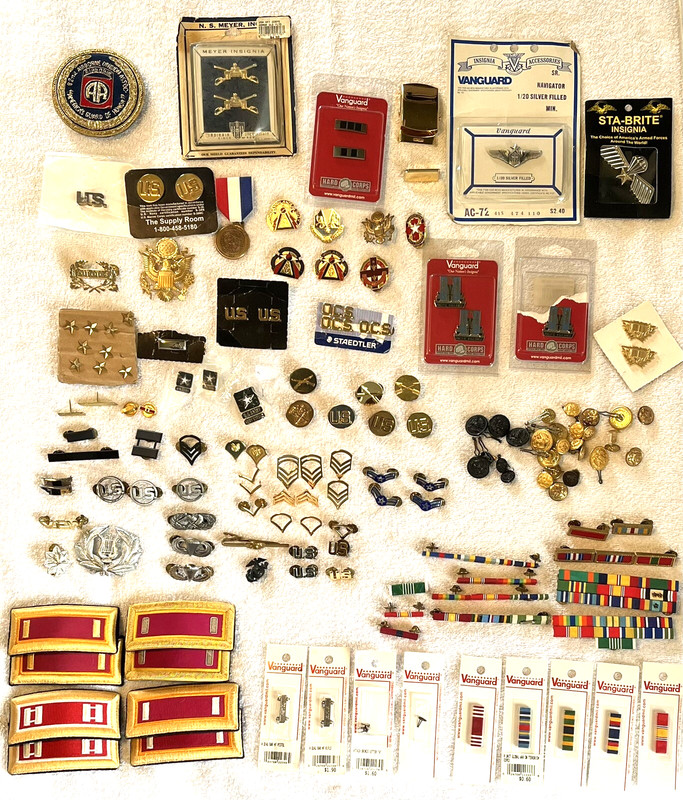 Large Mixed Lot Of Military Pins Bars & Buttons Over 100 Pieces