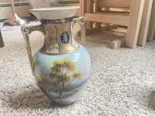 Porcelain Vase Vintage, Double Handled