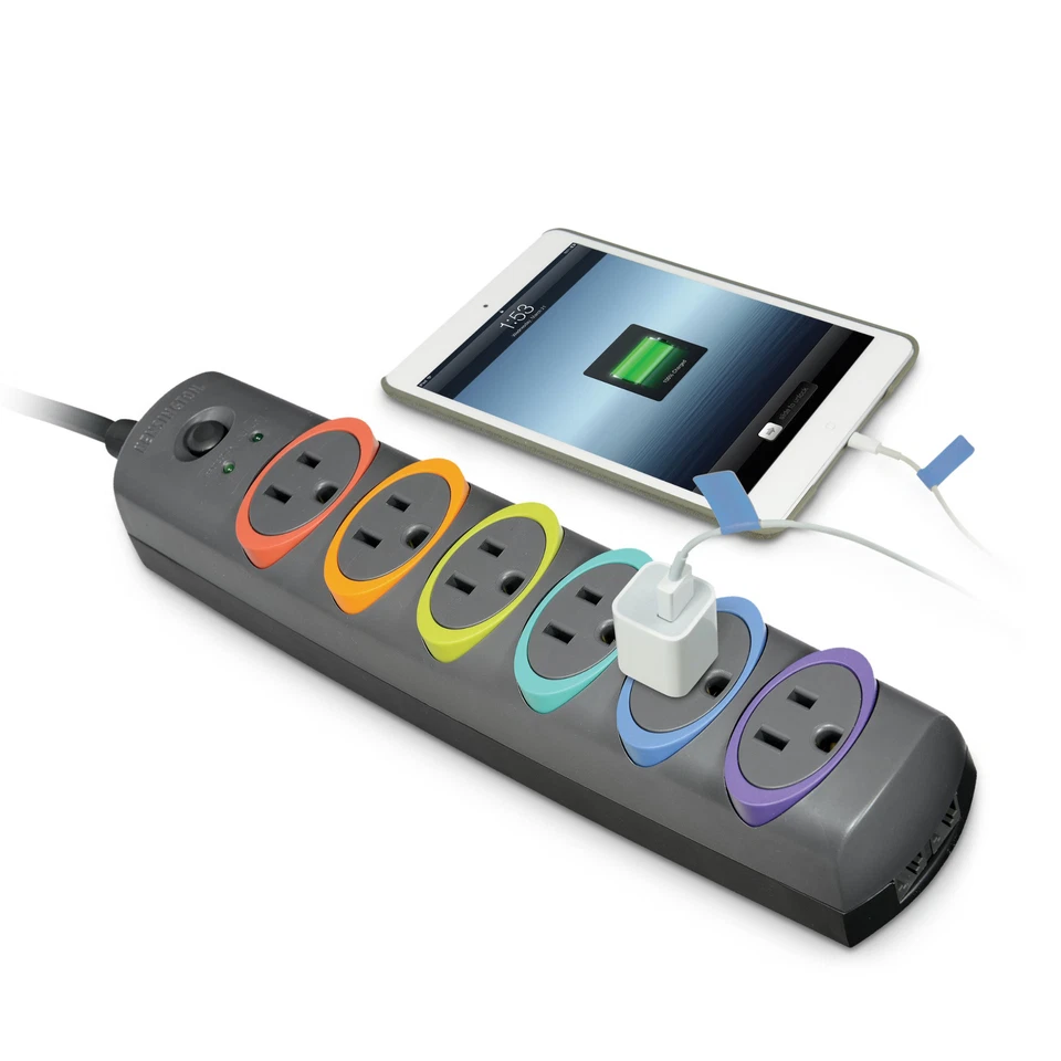 Kensington SmartSockets Premium Surge Protector: 8-foot cord (Black) - Image 3 of 4