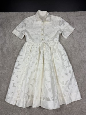 Kate Spade Off White Lace Tobin Shirt Fit And Flare Dress Size 4