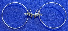 Antique Pince Nez Pinch Nose Etched Eyeglasses / Spectacles - FRAME ONLY