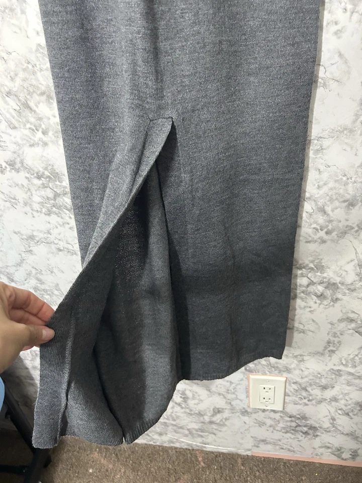 Maxi Vestido Attention Vintage Gris Tejido Sin Mangas Talla XS Capucha Cuello Usado en Excelente Condición Foto 3 de 4