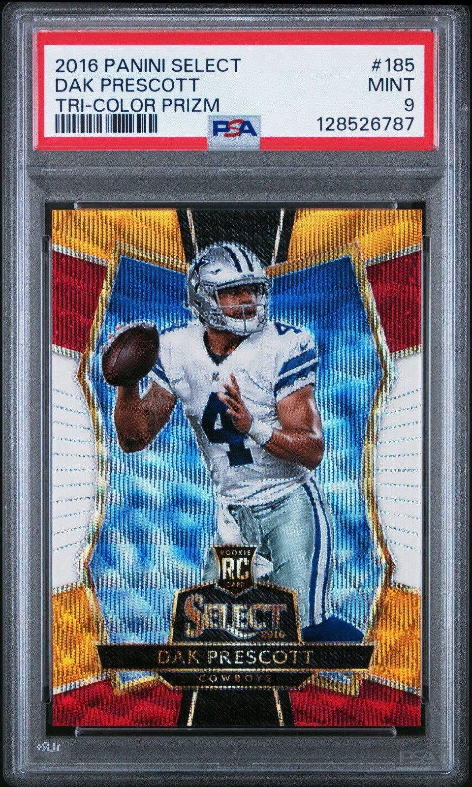 2016 Panini Select - Premier Level Dak Prescott #185 Tri-Color Prizm (RC)