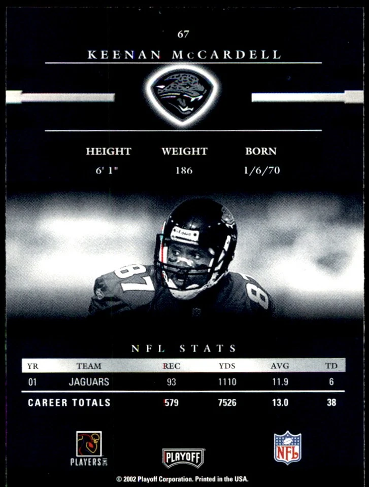 Keenan McCardell 2002 Playoff Prestige #67 Jaguars NFL READ FREE SHIPPING - Image 2 of 2