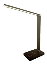 LED Desk Lamp Wireless Mobile Phone Charger USB Black Slim Adjustable Light Arm