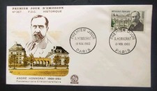 ENVELOPPE 1er PREMIER JOUR TIMBRE N° 1277 ANDRÉ HONNORAT OBLITÉRÉ PARIS 1960