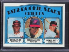 1972 Topps #474 Rookie Stars (Don Baylor / Roric Harrison / Johnny Oates)