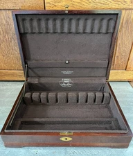 Vtg Wood Flatware Storage Chest Silverware Box Case Eureka Pacific Anti-Tarnish