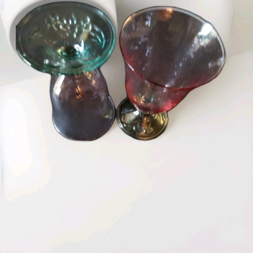 Juego de 2 copas de vidrio de sandía vintage Pfaltzgraff para fiesta de jardín sin astillas Foto 3 de 4