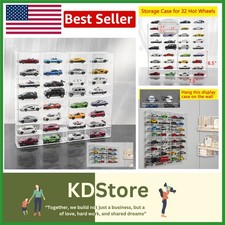 Clear Wall Mount Stackable Display Case for 1/64 Diecast Cars, Hot Wheels  M...