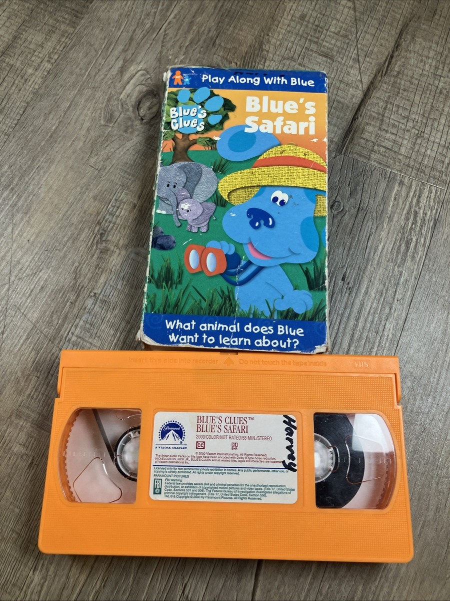 Blue's Clues Blue's Safari VHS Tape 2000 Nick Jr Nickelodeon Steve