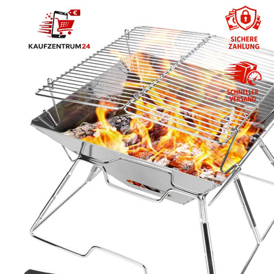 BBQ Feuerstelle Tragbare Faltbare Lagerfeuerstelle Edelstahl Grill Camping 304