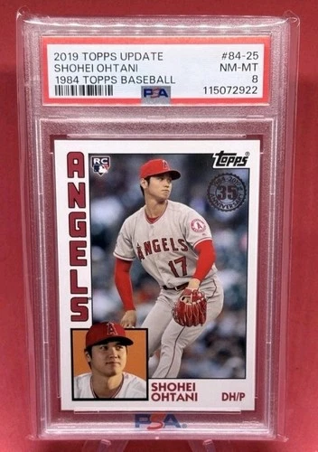 2019 Topps Update Series 1984 Shohei Ohtani #84-25 Error Rookie PSA 8