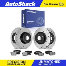 Front Rear Drilled Slotted Brake Rotors Ceramic Pads for Honda Civic 2.0L