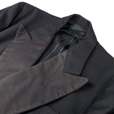 VTG 1940's Bespoke Men  s Double Breasted Flannel Tuxedo Jacket Navy Blue   38S