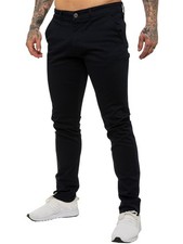 Enzo Chino Trousers Mens Slim Fit Cotton Stretch Pants Skinny Jeans All UK Sizes