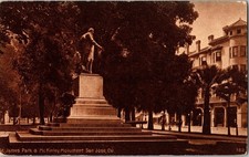 San Jose CA St. James Park McKinley Monument Edward H. Mitchell Postcard