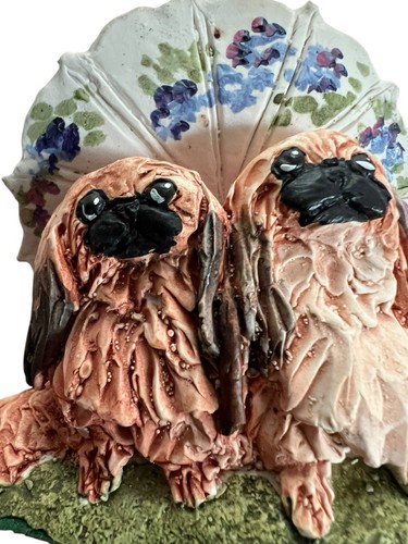 Vintage Handmade Pekingese Dog Figurine Umbrella by artist Sylvia Smith - Picture 8 of 11