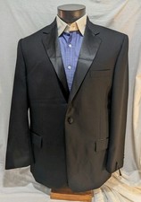 Jos. A. Bank Men's Black Wool Notch Lapel Tuxedo Jacket 43R Chest 23 flat NWT