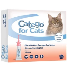 Catego for Cats Flea and Tick Treatment & Prevention (over 1.5 lbs) 3-month s...