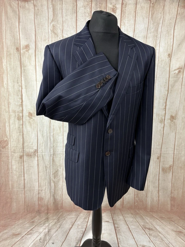PAUL SMITH WESTBOURNE Italian Wool Mens 44 Navy Pinstripe Suit Jacket Blazer VGC - Image 3 of 4