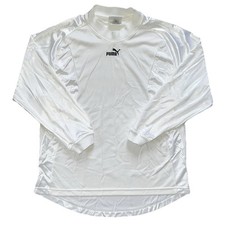Camiseta de fútbol grande de colección de los 90 para hombre Puma blanca portero en blanco