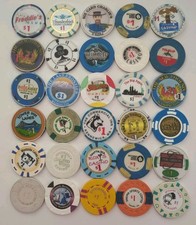 Lot Of 30 $1 Casino Poker Chips From Various Casinos In The State Of Washington