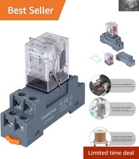 Compact Electromagnetic Relay 10A 24V AC, 8-Pin DPDT with Visual LED Indicator