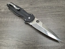 Unmarked 9" Spearpoint Folding Knife 8CR13MOV Steel & G10 Fiber Handle