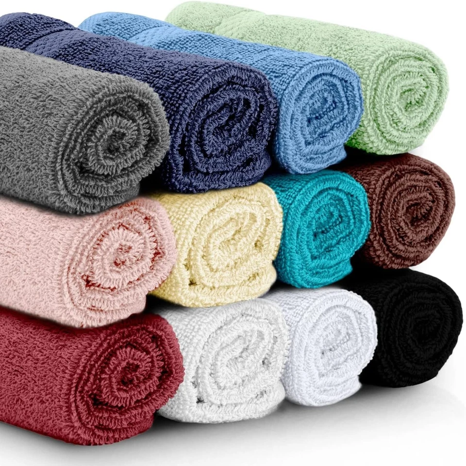WhiteClassic Luxury Cotton Washcloths - 13x13 Hotel Face Towel Multicolor 12/Pk - Image 4 of 4