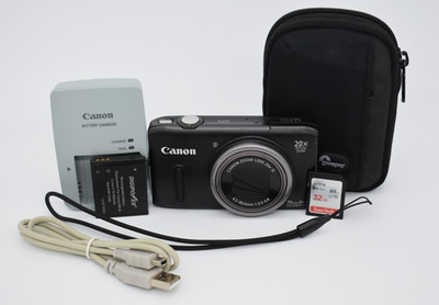 Canon PowerShot SX260HS 12.1MP Black Digital Camera Bundle - FULLY TESTED  