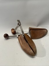 Vintage Freeman Shoe Tree Stretchers Wood  Brass Adjustable Sizes