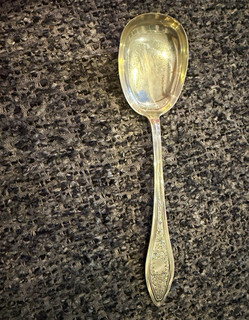 Sterling Sterling Silver Spoon Floral Handle Engraved Glossy Finish 40g