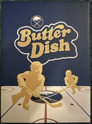 Buffalo Sabers Tops Ceramic Glossy Hockey Rink Pattern Butter Dish