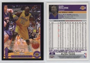 2003-04 Topps Chrome Black Refractor /500 Karl Malone #32 HOF