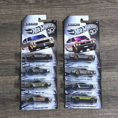 2018 Hot Wheels Walmart Exclusive 50th Anniversary Zamac Flames Series Set Of 8