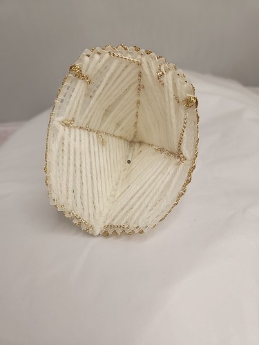 VTG Kitschy Christmas Plastic Canvas Angel Mini Tree Topper / Ornament - Picture 7 of 10