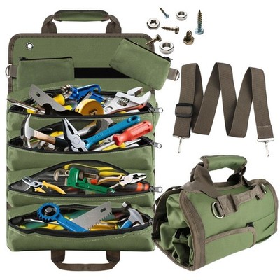 Roll Up Tool Bag Organizer, Portable Foldable Heavy Duty Motorcycle Rollup To...
