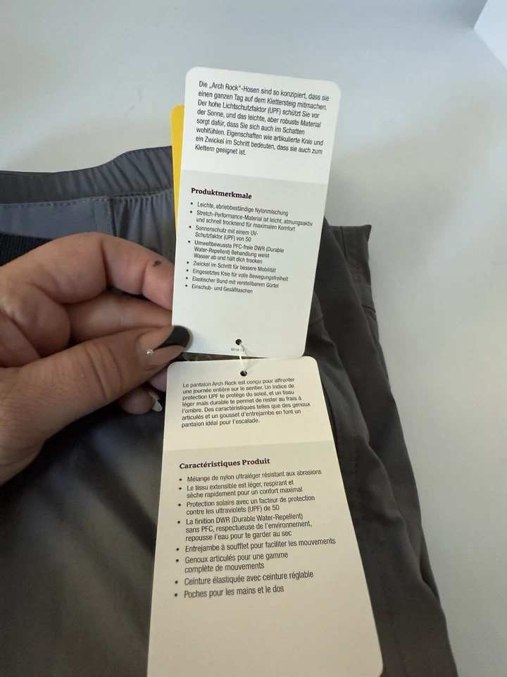 Marmot Arch 摇滚裤男式 38 钢玛瑙远足户外全新带标签 MSRP 80 美元 — 第 3/4 张图片