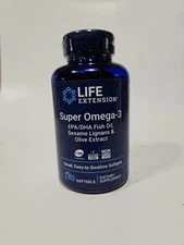 Life Extension Super Omega-3 Plus EPA/DHA Fish Oil Sesame Lignans Olive 120 SG
