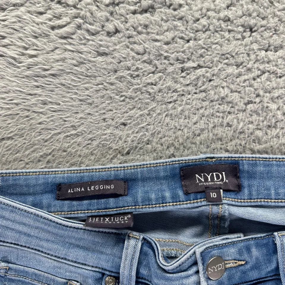NYDJ Jeans Women Size 10 Blue Alina Legging High Rise Slim Stretch Light Wash - Image 4 of 4