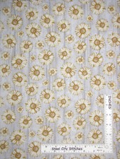 Words to Live By Daisy Daisies Flowers Gray Cotton Fabric Benartex By The Yard